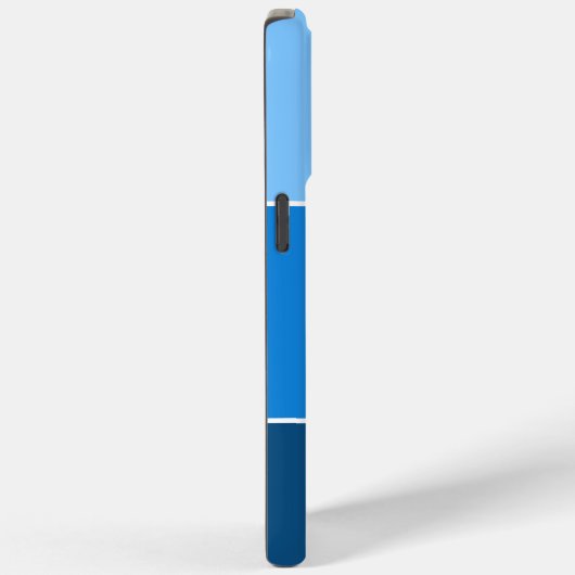 Individuelle Name Monogram Three Blue Ombre Stripe Case-Mate iPhone Hülle (Rückseite / Rechts)