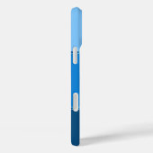 Individuelle Name Monogram Three Blue Ombre Stripe Case-Mate iPhone Hülle (Rückseite / Rechts)