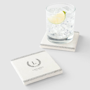 Individuelle Name Monogram Ursprünglicher Schlüsse Steinuntersetzer