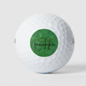 Individuelle Name Monogram Zen Grüngras Natur Golfball (Vorderseite)