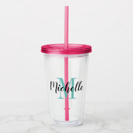 Individuelle Name Monogramm Acrylglas Acryltrinkbecher