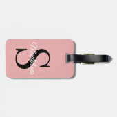 Individuelle Name Monogramm auf Hübsche Pastell-Ro Gepäckanhänger (Rückseite horizontal)