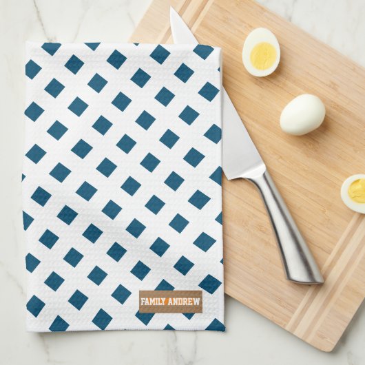 Individuelle Name-Monogramm-Diamanten Geschirrtuch (Viertel Falte)