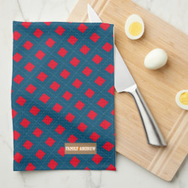 Individuelle Name Monogramm Diamanten marineblau r Geschirrtuch