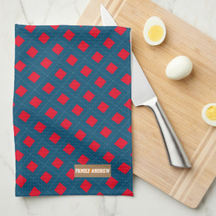 Individuelle Name Monogramm Diamanten marineblau r Geschirrtuch