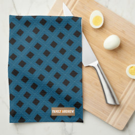 Individuelle Name Monogramm Diamanten marineblau s Geschirrtuch