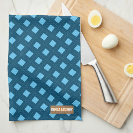 Individuelle Name Monogramm Diamanten marineblau s Geschirrtuch