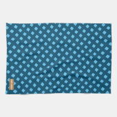 Individuelle Name Monogramm Diamanten marineblau s Geschirrtuch (Horizontal)