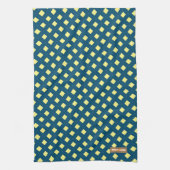 Individuelle Name Monogramm Diamanten marineblaub Geschirrtuch (Vertikal)