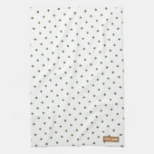 Individuelle Name-Monogramm-Diamantmuster weiß grü Geschirrtuch (Vertikal)