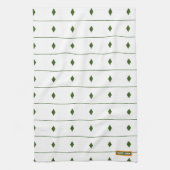 Individuelle Name Monogramm Diamantstreifen weiß g Geschirrtuch (Vertikal)