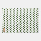 Individuelle Name-Monogramm-Dreieck-Punkte weiß gr Geschirrtuch (Horizontal)