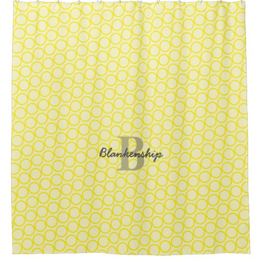 Individuelle Name Monogramm Gelbring Muster Duschvorhang (Vorderseite)