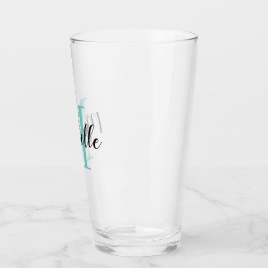 Individuelle Name-Monogramm-Geschenk Glas (Links)