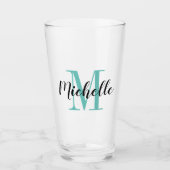 Individuelle Name-Monogramm-Geschenk Glas (Vorderseite)