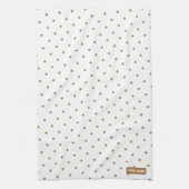 Individuelle Name Monogramm Karo-Muster weiß braun Geschirrtuch (Vertikal)