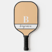 Individuelle Name-Monogramm-Lichtpfirsichpaddel Pickleball Schläger (Vorderseite)