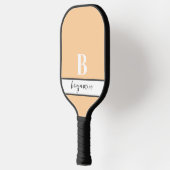 Individuelle Name-Monogramm-Lichtpfirsichpaddel Pickleball Schläger (Links)