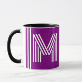 Individuelle Name, Monogramm | Lila Kaffee-Tasse Tasse (Links)