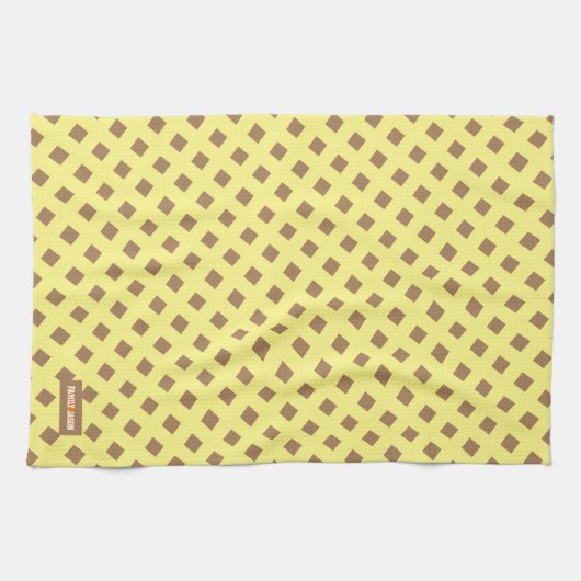 Individuelle Name monogramm, modern gelb Geschirrtuch (Horizontal)