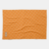 Individuelle Name monogramm moderne orange-stylisc Geschirrtuch (Horizontal)