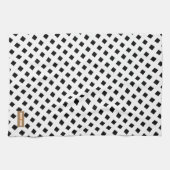 Individuelle Name monogramm modernes Muster Schwar Geschirrtuch (Horizontal)