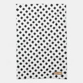 Individuelle Name monogramm modernes Muster Schwar Geschirrtuch (Vertikal)