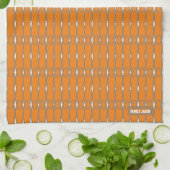 Individuelle Name monogramm ovale Streifen orange Geschirrtuch (Gefaltet)