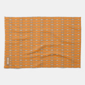 Individuelle Name monogramm ovale Streifen orange Geschirrtuch (Horizontal)