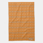 Individuelle Name monogramm ovale Streifen orange Geschirrtuch (Vertikal)