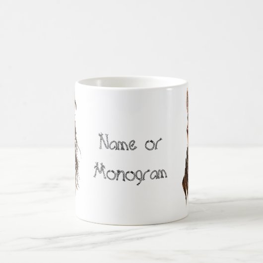 Individuelle Name Monogramm Pferd mit Attitude Kaffeetasse (Mittel)