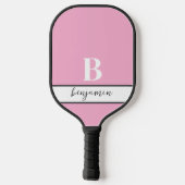 Individuelle Name Monogramm Pink Pickleball Paddel Pickleball Schläger (Rückseite)