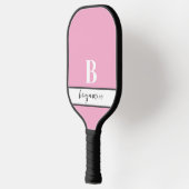 Individuelle Name Monogramm Pink Pickleball Paddel Schläger (Links)