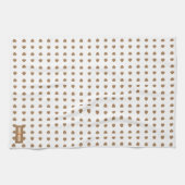 Individuelle Name Monogramm Polka Punkte weiß oran Geschirrtuch (Horizontal)