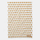 Individuelle Name-Monogramm-Polka-Punkte weiß oran Geschirrtuch (Vertikal)