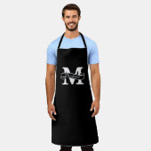 Individuelle Name Monogramm Rot und Schwarz Koch Schürze (Getragen)