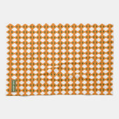 Individuelle Name monogramm-Stilmuster orange grün Geschirrtuch (Horizontal)