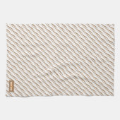 Individuelle Name Monogramm Streifen Wellen weiß b Geschirrtuch (Horizontal)