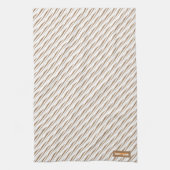 Individuelle Name Monogramm Streifen Wellen weiß b Geschirrtuch (Vertikal)