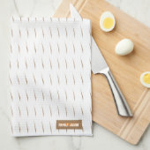 Individuelle Name Monogramm Streifen Wellen Weißbr Geschirrtuch (Viertel Falte)