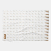 Individuelle Name Monogramm Streifen Wellen Weißbr Geschirrtuch (Horizontal)