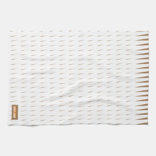 Individuelle Name Monogramm Streifen Wellen Weißbr Geschirrtuch (Horizontal)