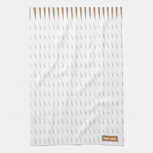 Individuelle Name Monogramm Streifen Wellen Weißbr Geschirrtuch