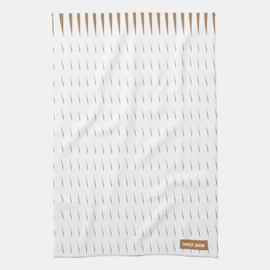 Individuelle Name Monogramm Streifen Wellen Weißbr Geschirrtuch (Vertikal)