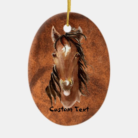 Individuelle Name, Monogramm, Textfarbpferd Keramikornament (Vorne)