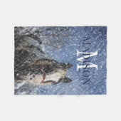 Individuelle Name Monogramm Winterpferd Fleecedecke (Vorderseite (Horizontal))