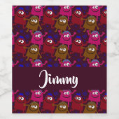 individuelle Name-Monster-Muster Weinetikett (Einzelnes Label)