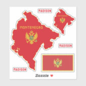 Individuelle Name Montenegro Aufkleber (Blatt)