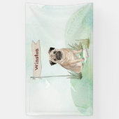 Individuelle Name Mops Haustier Banner (Vertikal)