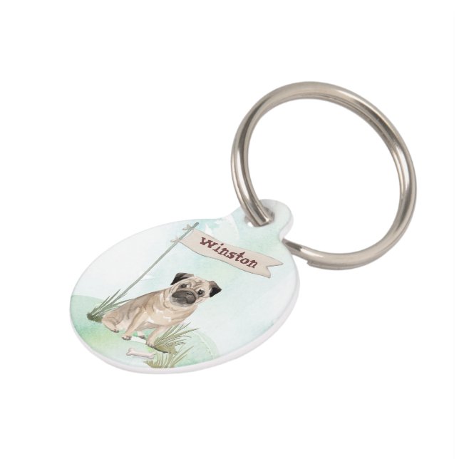 Individuelle Name Mops Haustier Haustiermarke (Seite)